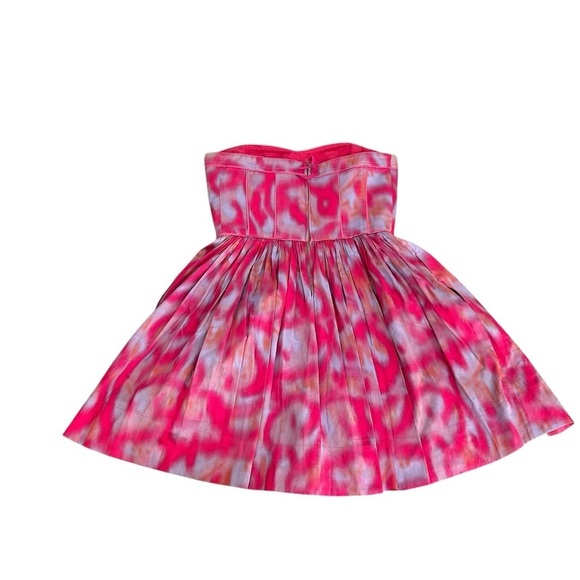 Rebecca Taylor  Strapless Silk Pleated Corset Pink Watercolor Dress $345 Size 4 - Picture 12 of 12